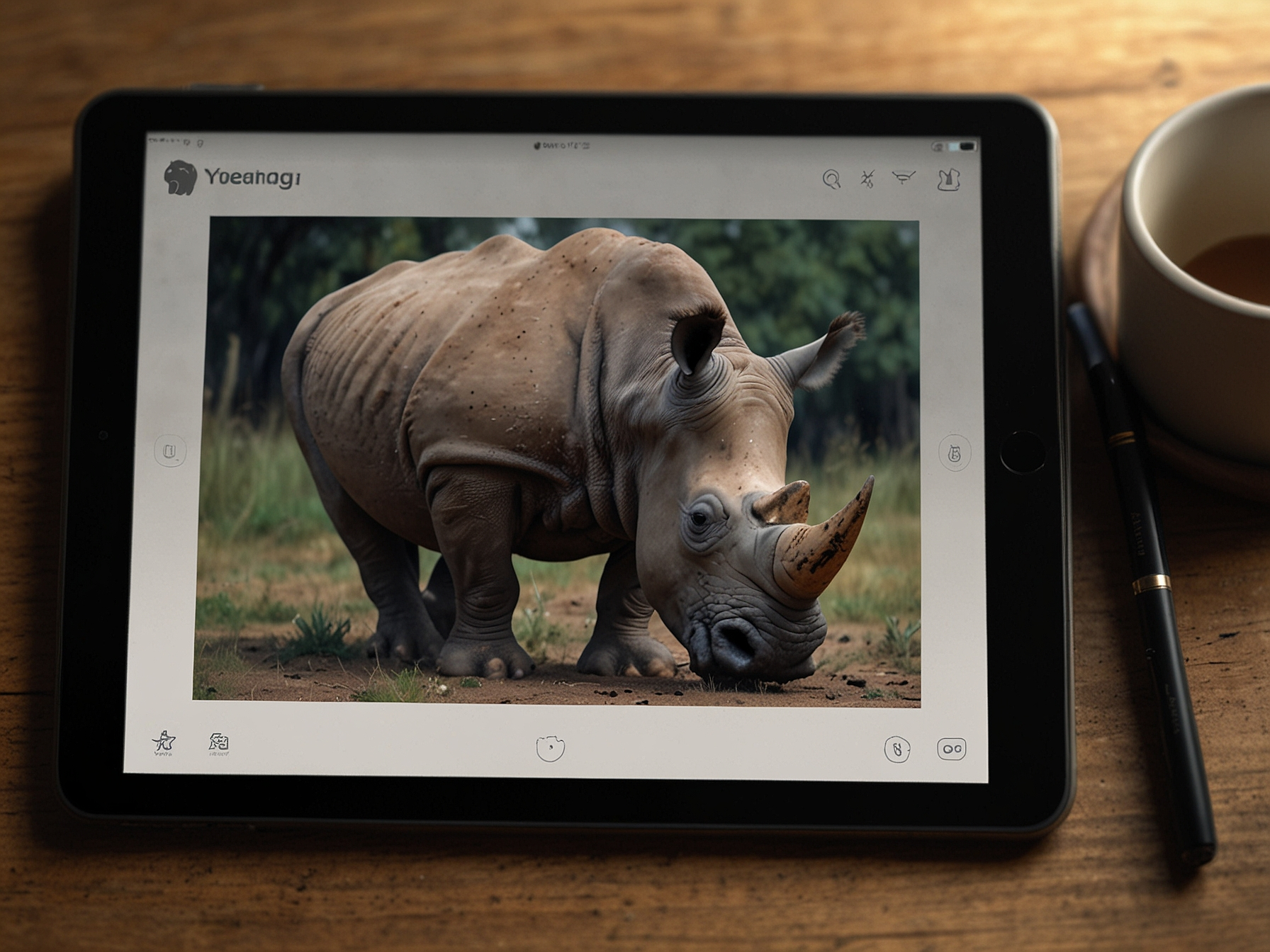 Icono rinoceronte junto a formulario de ingreso